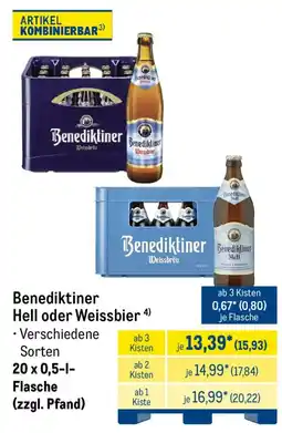METRO Benediktiner Hell oder Weissbier Angebot