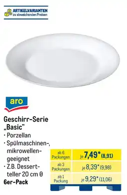 METRO Geschirr-Serie "Basic" Angebot