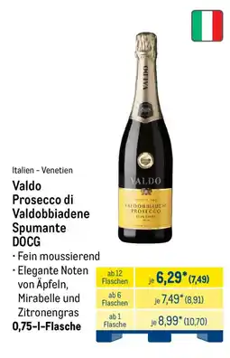 METRO Valdo Prosecco di Valdobbiadene Spumante DOCG Angebot