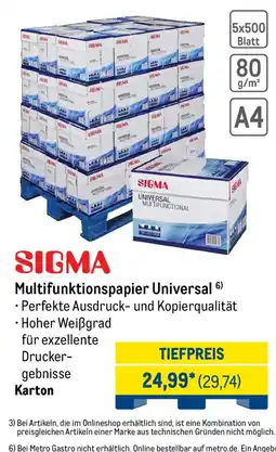 METRO SIGMA Multifunktionspapier Universal Angebot
