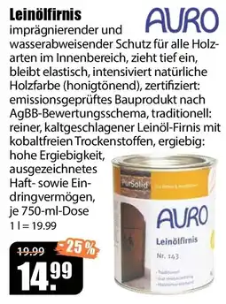 V Baumarkt AURO Leinölfirnis Angebot