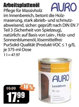 V Baumarkt AURO Leinölfirnis Angebot