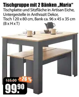 V Baumarkt Tischgruppe mit 2 Bänken „Maria“ Angebot