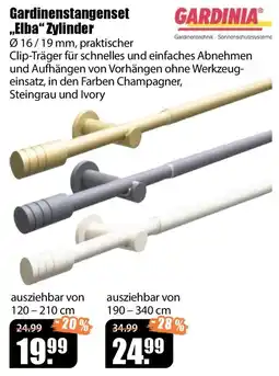 V Baumarkt Gardinenstangenset „Elba“ Zylinder Angebot