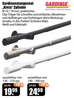 V Baumarkt Gardinenstangenset „Kreta“ Zylinder Angebot