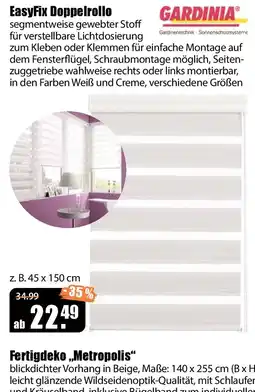 V Baumarkt EasyFix Doppelrollo Angebot