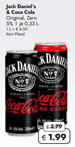 Travel Free Jack Daniel's & Coca Cola Original, Zero Angebot
