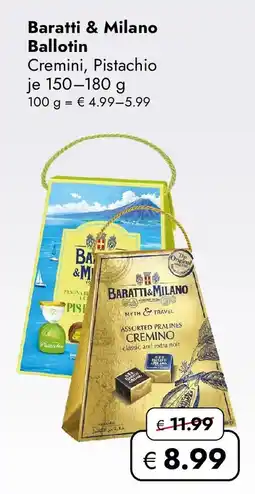 Travel Free Baratti & Milano Ballotin Cremini, Pistachio Angebot