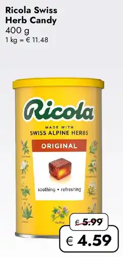 Travel Free Ricola Swiss Herb Candy Angebot