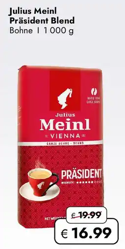Travel Free Julius Meinl Präsident Blend Bohnen Angebot