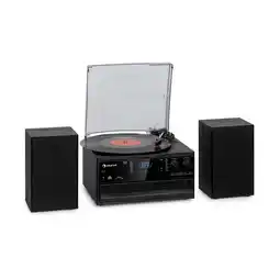 Netto Marken-Discount Oakland DAB Plus Retro-Stereoanlage DAB+/FM BT-Funktion Vinyl CD Kassette inkl. Lautsprechern Angebot