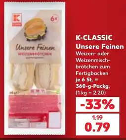 Kaufland K-CLASSIC Unsere Feinen Weizen- oder Weizenmischbrötchen Angebot