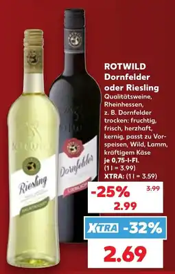 Kaufland ROTWILD Dornfelder oder Riesling Angebot