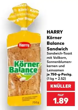 Kaufland HARRY Körner Balance Sandwich-Toast Angebot