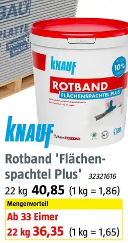 Bauhaus KNAUF Rotband 'Flächenspachtel Plus' Angebot