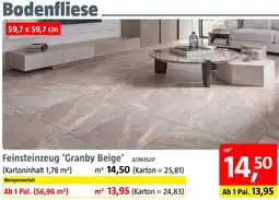 Bauhaus Feinsteinzeug 'Granby Beige' Angebot