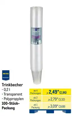 METRO Trinkbecher Angebot