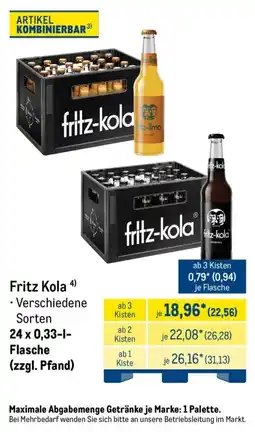 METRO Fritz Kola Angebot