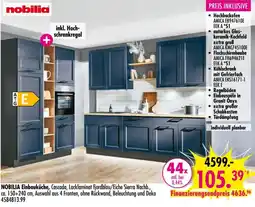 Möbel Boss NOBILIA Einbauküche, Cascada, Lacklaminat fjordblau/Eiche Sierra Nachb. Angebot