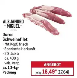 METRO ALEJANDRO MIGUEL Duroc Schweinefilet Angebot