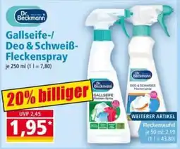 Norma Dr. Beckmann Gallseife-/Deo & Schweiß-Fleckenspray Angebot