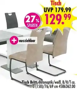 Möbel Boss Tisch Britt, Betonoptik/weiß Angebot