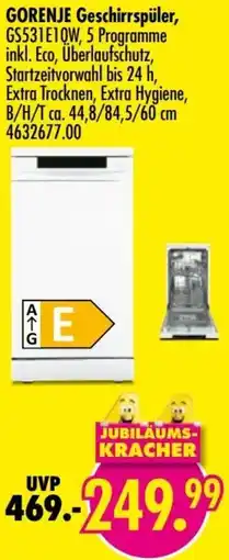 Möbel Boss GORENJE Geschirrspüler Angebot