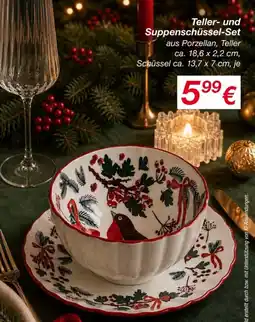 KiK Teller- und Suppenschüssel-Set aus Porzellan Angebot