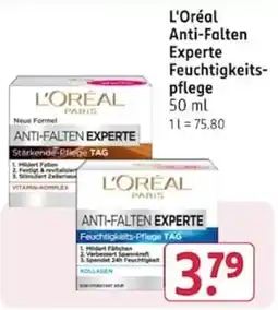 Rossmann L'Oréal Anti-Falten Experte Feuchtigkeits-Pflege Angebot