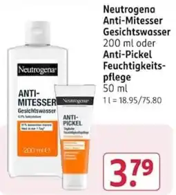 Rossmann Neutrogena Anti-Mitesser Gesichtswasser oder Anti-Pickel Feuchtigkeitspflege Angebot