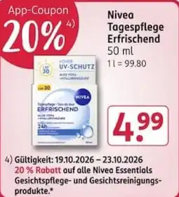 Rossmann Nivea Tagespflege Erfrischend Angebot