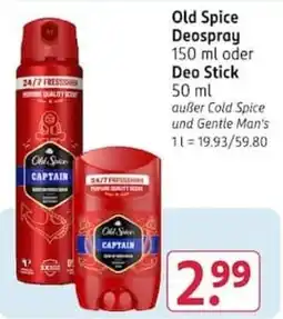 Rossmann Old Spice Deospray Angebot