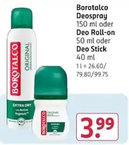 Rossmann Borotalco Deospray Angebot