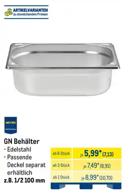 METRO GN Behälter Angebot