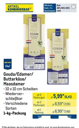 METRO Gouda/Edamer/Butterkäse/Maasdamers Angebot