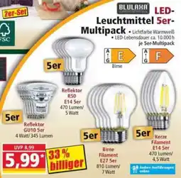 Norma BLULAXA LED Leuchtmittel 5er Multipack Angebot