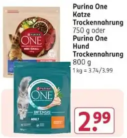 Rossmann Purina One Katze Trockennahrung Angebot