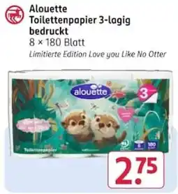 Rossmann Alouette Toilettenpapier 3-lagig bedruckt Angebot