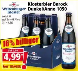 Norma Weltenburger Kloster Klosterbier Barock Dunkel/Anno 1050 Angebot