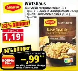 Norma Maggi Wirtshaus Käse-Spätzle mit Röstzwiebeln Angebot