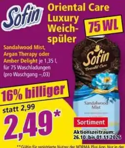 Norma Sofin Oriental Care Luxury Weichspüler Angebot