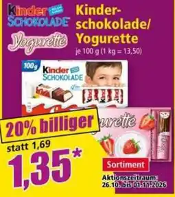 Norma Kinder-Schokolade/Yogurette Angebot