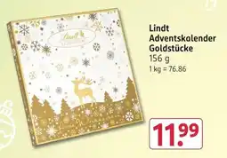 Rossmann Lindt Adventskalender Goldstücke Angebot