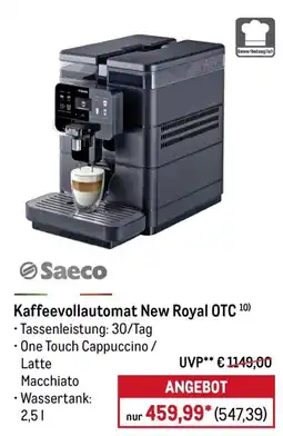 METRO Saeco Kaffeevollautomat New Royal OTC Angebot