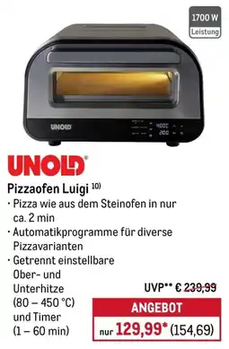 METRO UNOLD Pizzaofen Luigi Angebot