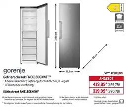 METRO gorenje Gefrierschrank FNC618D6XWF Angebot