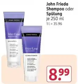 Rossmann John Frieda Shampoo oder Spülung Angebot