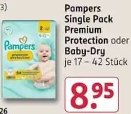 Rossmann Pampers Single Pack Premium Protection oder Baby-Dry Angebot