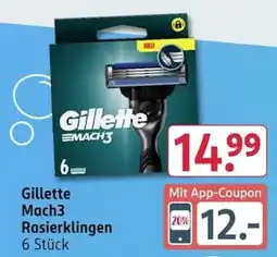 Rossmann Gillette Mach3 Rasierklingen Angebot