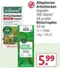 Rossmann Altapharma Artischocken Bittertropfen Angebot